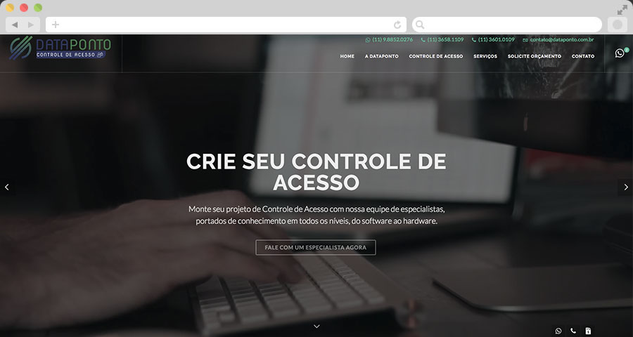 Projeto realizado: webSite e Marketing Digital e Brand para DATAPONTO Ponto e Acesso